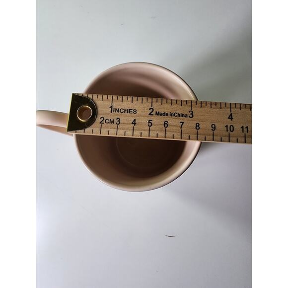 THYME & TABLE Peach Pink BUTTERFLY Oversized Handle Large Coffee Mug - Picture 6 of 8